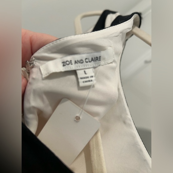 NWT Zoe and Claire Contrast Trim Linen & Cotton Blend Midi Dress - Picture 10 of 10